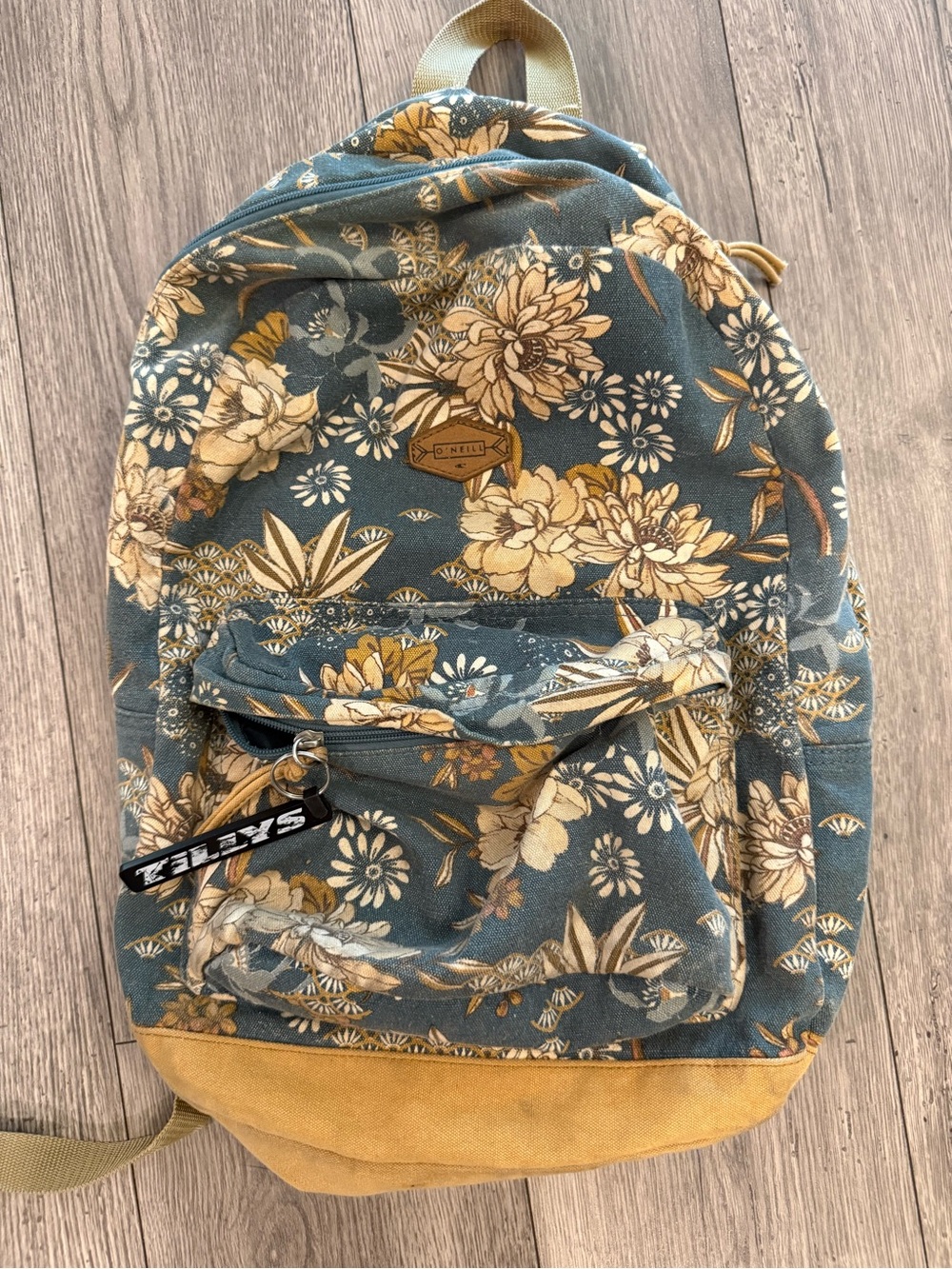 O’Neil Y2k Floral Green & Tan Adjustable Straps Backpack